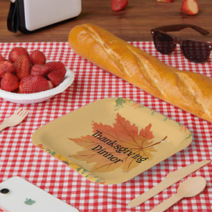 Thanksgiving in het najaar papieren bordje