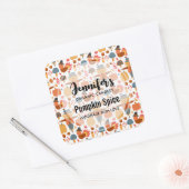 Thanksgiving in Turkije en Spanje Pattern Candle B Vierkante Sticker (Envelop)