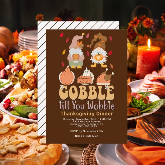 Thanksgiving Ingang Gnomen Gobble Quote Feestdagenkaart