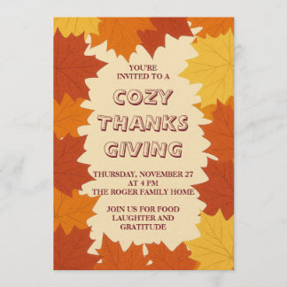 Thanksgiving Invitation – Autumn Leaves Fall 