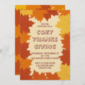 Thanksgiving Invitation – Autumn Leaves Fall (Devant / Derrière)