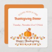 thanksgiving invitation card (Devant / Derrière)
