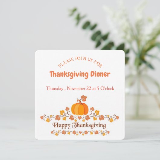 thanksgiving invitation card (Debout devant)