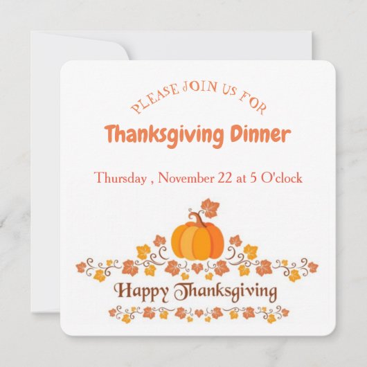thanksgiving invitation card (Devant)
