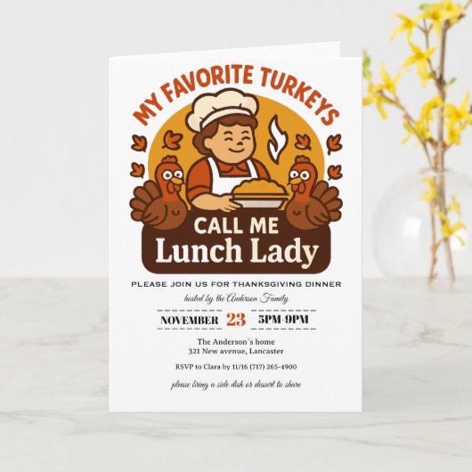 Thanksgiving Invitation Card (Fleur jaune)