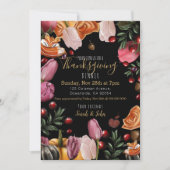 Thanksgiving Invitation fleurie colorée (Devant)
