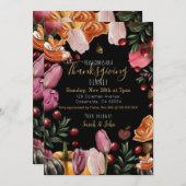 Thanksgiving Invitation fleurie colorée (Devant / Derrière)