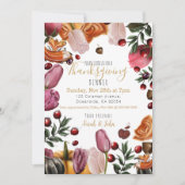 Thanksgiving Invitation fleurie colorée (Devant)