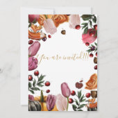 Thanksgiving Invitation fleurie colorée (Dos)