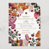 Thanksgiving Invitation fleurie colorée (Devant / Derrière)