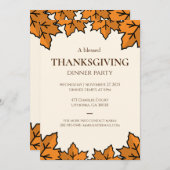  Thanksgiving Invitation – Printable Potluck Invt (Devant / Derrière)
