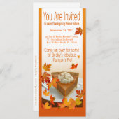 Thanksgiving Invitation Pumpkin Pie Kaart (Voorkant / Achterkant)