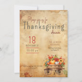 Thanksgiving Invitation Russe Citrouille Panier (Devant)