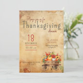 Thanksgiving Invitation Russe Citrouille Panier (Debout devant)