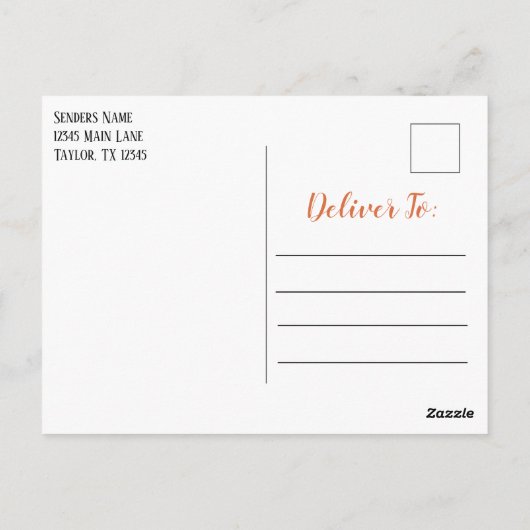 Thanksgiving Invitation Scripting Pumpkin Patch Briefkaart (Achterkant)
