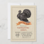 Thanksgiving Invitation Turquie Vintage (Devant)