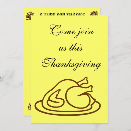 THANKSGIVING INVITE KAART (Voorkant / Achterkant)