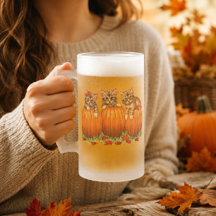 Thanksgiving is het kattenparadijs matglas bierpul
