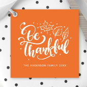 Thanksgiving is het Sinaasappel van het Manuscript Bedankjes Labels