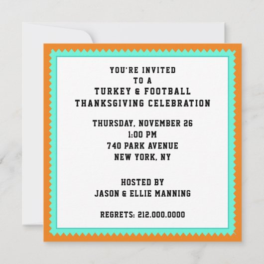 Thanksgiving Kaart (Achterkant)