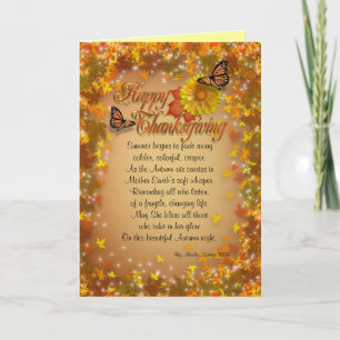 Thanksgiving kaart Herfstbladeren met gedicht