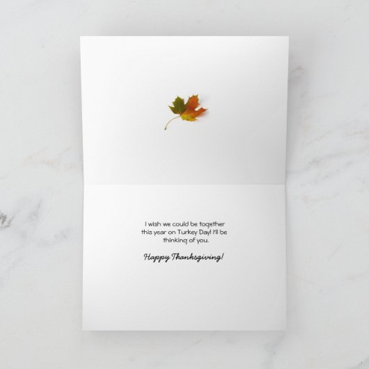 Thanksgiving Kaart Ik zal je Maple Leaves missen (Binnen)