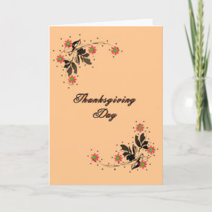 Thanksgiving Kaart, Lt. Sinaasappel met Zwembloeme Feestdagen Kaart