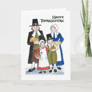 Thanksgiving Kaart met pelgrims