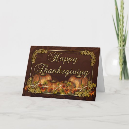 Thanksgiving Kaart met pompoenen (Voorkant)