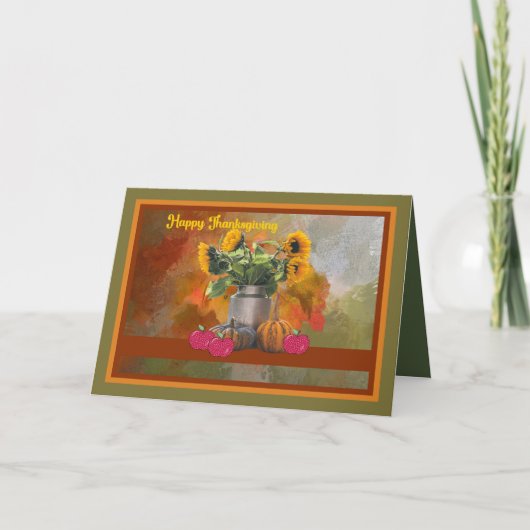 Thanksgiving Kaart met zonnebloemen (Voorkant)