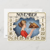 Thanksgiving Kalender Feestdagenkaart (Voorkant / Achterkant)