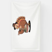 Thanksgiving kalkoen eet ramen Oversized T-Shirt Spandoek (Verticaal)