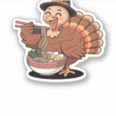 Thanksgiving kalkoen eet ramen Oversized T-Shirt Sticker (Voorkant)