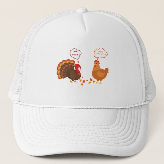 Thanksgiving kalkoen en kip trucker pet (Voorkant)