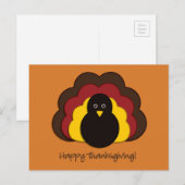 Thanksgiving kalkoen feestdagenkaart (Voorkant / Achterkant)