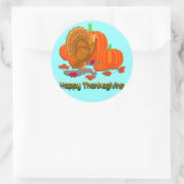 Thanksgiving kalkoen pompoenen ronde sticker (Tas)