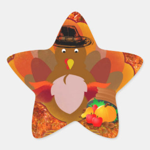 Thanksgiving kalkoen ster sticker