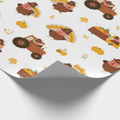 Thanksgiving kalkoenen cadeaupapier (Hoek)