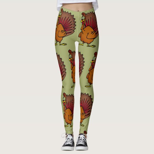 Thanksgiving kalkoenen Dag Oogst Leggings (Voorkant)