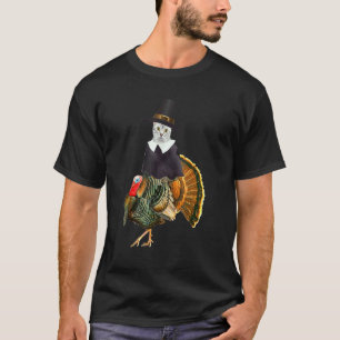 Thanksgiving Kat Pilgrim Kostuum Thanksgiving Kalk T-shirt
