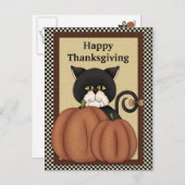 Thanksgiving katten begroeting briefkaart (Voorkant / Achterkant)