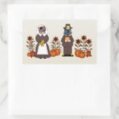Thanksgiving Katten Rechthoekige Sticker (Tas)