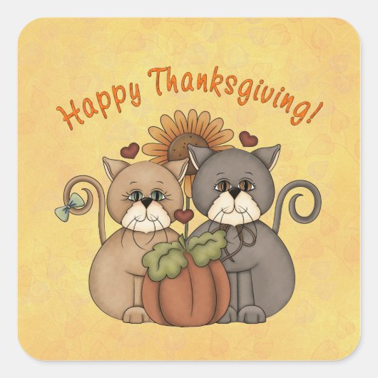 Thanksgiving Katten sticker (Voorkant)