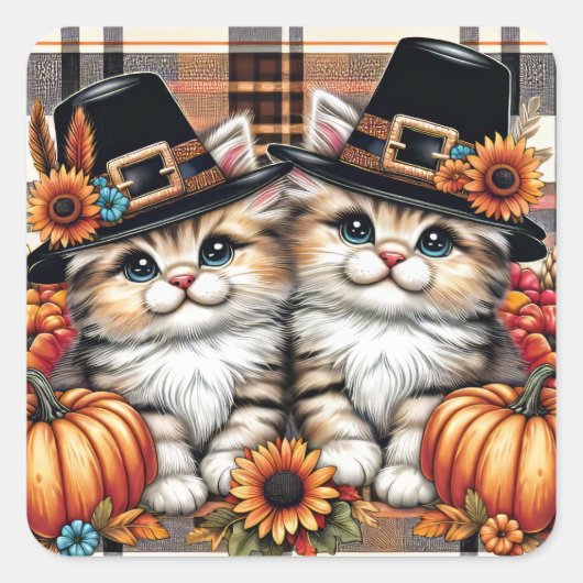 Thanksgiving Katten Stickers (Voorkant)