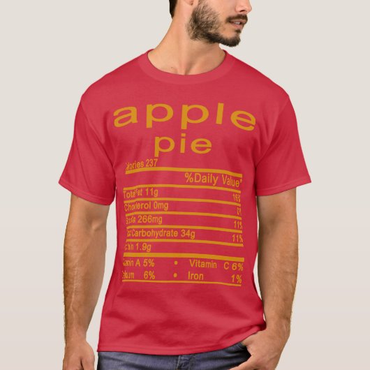 Thanksgiving kerst met appeltaart t-shirt (Voorkant)