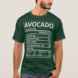 Thanksgiving Kerstmis Avocado Nutritional Facts L T-shirt