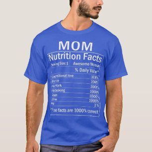 Thanksgiving Kerstmis Funny Ma Nutrition Facts L T-shirt