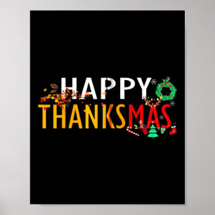 Thanksgiving Kerstmis Happy Thanksmas Poster
