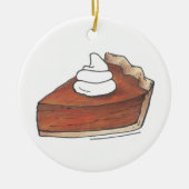 Thanksgiving kerstpompoen Pie Slice Dessert Keramisch Ornament (Voorkant)