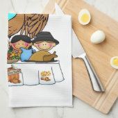 Thanksgiving keukenhanddoek (Quarter Fold)